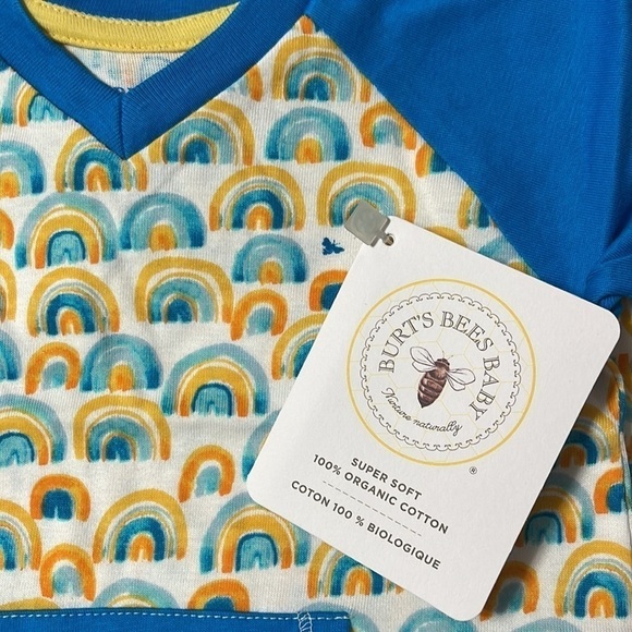 BURT’S Bees Retro Rainbows Organic Cotton Romper - Picture 3 of 3